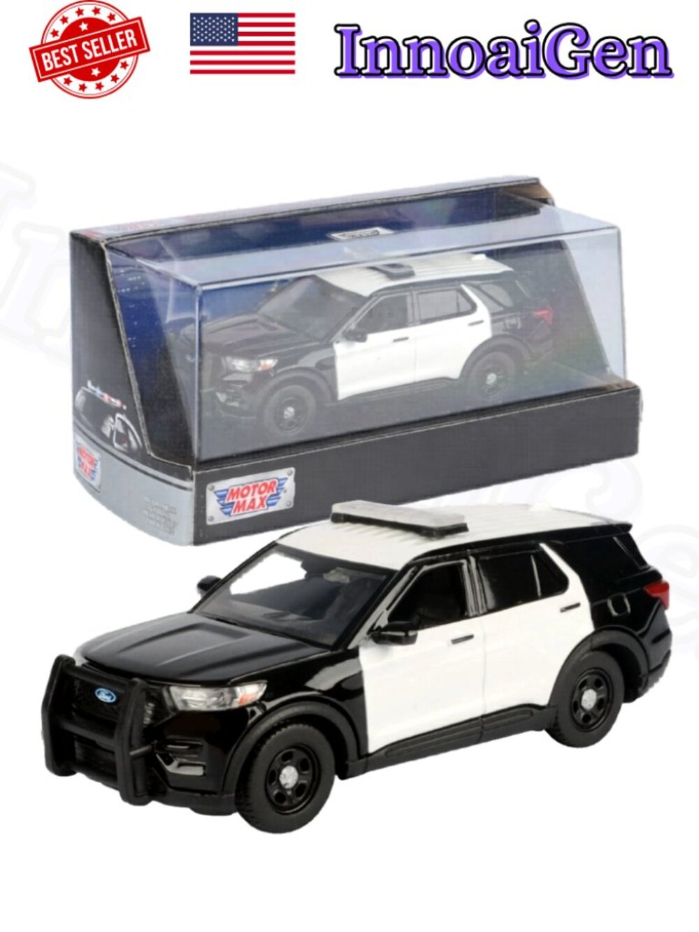 Motor Max 2022 Ford Police Interceptor Utility Diecast 1:43 Scale Model Car NWB